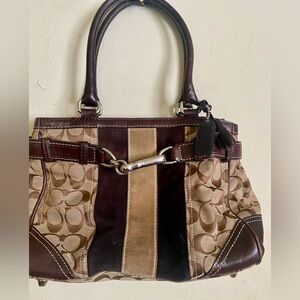 Coach Brown and Tan Shoulder Bag